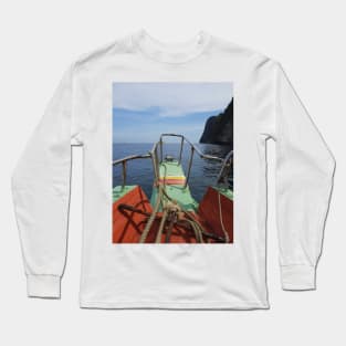 View through a longtail boat to the Andaman sea Long Sleeve T-Shirt